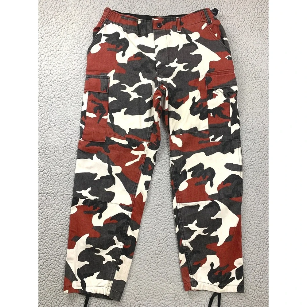 Rothco Cargo Pants Mens Medium Red Camo Military Tactical BDU Straight Leg